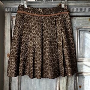 Philosophy di Alberta Ferretti Bronze Pleaded A Line Skirt Side 42 NWT